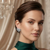 Sunburst Crystal Pave Stud Earrings