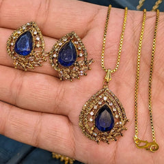 Zircon Locket Set – Locket & Earrings