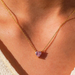 Stainless Steel Pink Heart Chain