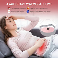 Electric Period Cramp Relief Massager - 3 Vibration Modes & Fast Heating Waist Belt