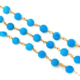 Turquoise Coin Rosary Chain Permanent Bracelet
