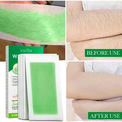 Sadoer Aloe Vera Hair Removal Wax Strips - 10 Double Sided Strips