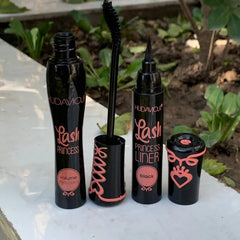 2 in 1 HudaMoji Princess False lash effect Mascara (Skin case) Black Liner