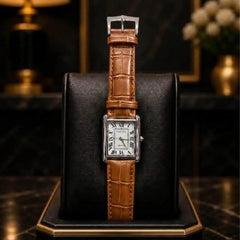 Classic Leather Rectangular Dial Watch