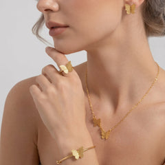 Gold Plated Butterfly Jewelry Set