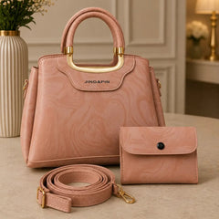 Jing & Pin Marbled Pattern Handbag Set