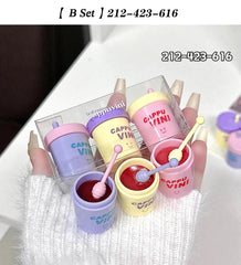 CAPPUVINI Stain-resistant Straw Cup Lip Gloss 3(Pcs) Set