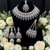 Silver Rhodium Plated Cubic Zirconia Bridal Jewelry Set