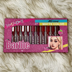 Ks-One NNuEdwE Barbie Inspired Matte Color Lip Gloss - Pack of 12