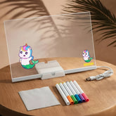 LED Acrylic Note Board with Colorful Marker Pens & Erasable Cleaning Cloth