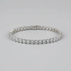Classic Silver Crystal Tennis Bracelet