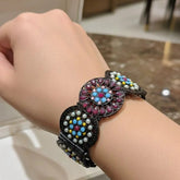 Oxidized Bangle – Multi Ruby Color