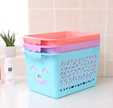 Cute Colorful Kitchen Plastic Storage Fruits & Vegetables Basket Organizer Pack of 3