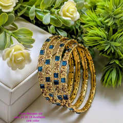 Bangles Set with Shisha Stone - 4Pcs