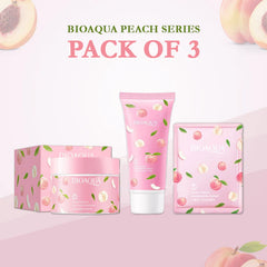 Pack Of 3 Bioaqua Peach Glowing Skin Care Set