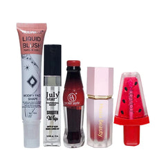 Trendy Lip & Cheek Makeup Set – 5-Piece Collection