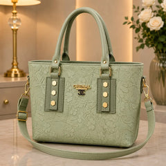 CHANEL Embossed Floral Leather Tote Handbag