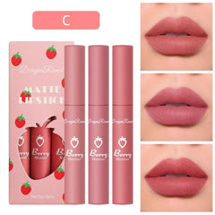 3Pcs Dragon Ranee Nude Liquid Lipstick Set Matte