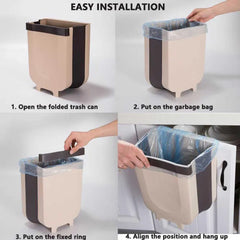 Folding Trash Bin Kitchen Cabinet Door Hanging