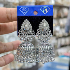 Oxidized Silver Traditional Jhumka Earring