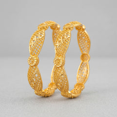 Gold Plated Traditional Cutout Bangles