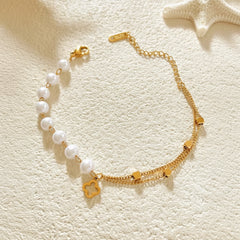 Stainless Steel Transparent Clover Bracelet - Each