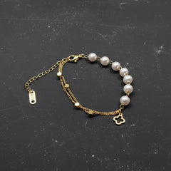 Stainless Steel Transparent Clover Bracelet - Each