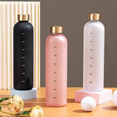 The Aura Frosted Motivational Water Bottle – Elegant Time-Marked Hydration Tracker