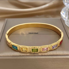 Stainless Steel multi-color zirconia Bracelet
