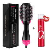 One Step Hot Air Brush - Dryer + Straightener with Gift Hair Hold Spray