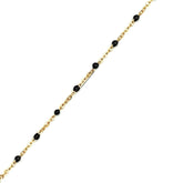 Roll Link Chain Black Beads Permanent Bracelet
