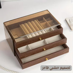 Wood 3 Drawer Jewelry Storage Organizer