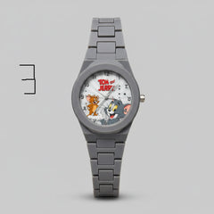 Tom and Jerry Grey Silicone Strap Kids Watch