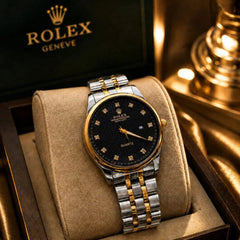 Rolex Style Stainless Steel Chain & Master Lock Watch - With Box