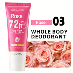 KORMESIC Rose Scented Whole Body Deodorant Cream 72H Odor Control - 80gm