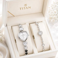 Titan Heart of Elegance Women Quartz Watch & Bracelet Set