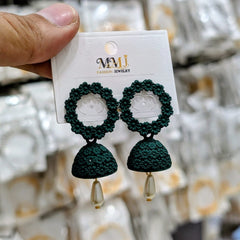 Stainless Steel MMJ Bohemian Floral Jhumka Earrings - Each
