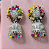 Silver Multi Color Jhumki