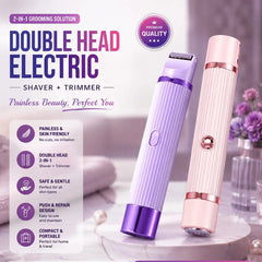 2 in 1 Double Head Electric Shaver & Trimmer - Each