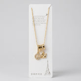 Gold Plated Multi Charm & Swan Pendant Chain Necklace