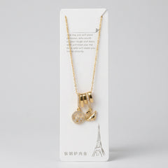 Gold Plated Multi Charm & Swan Pendant Chain Necklace