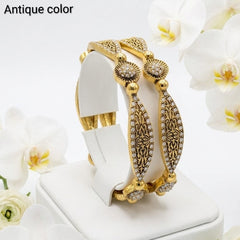 Stainless steels ornate gold-plated kadas