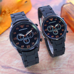 Emporio Armani chronograph couple watch set - WITH BOX