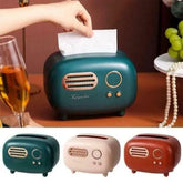 Retro Radio Tissue Box - Vintage Style Desktop Tissue Holder