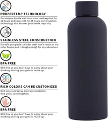 Generic Black Stainless Steel Vacuum Insulated Water Bottl - 500ml
