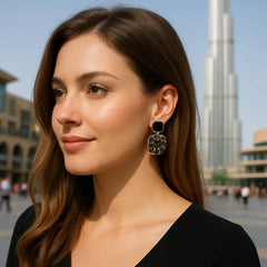 Crystal Earings Black