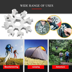 18-in-1 Snowflake Stainless Steel Multi-Tool Keychain