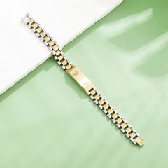 Rolex Style Mens Stainless Steel Chain Bracelet