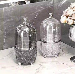 Luxury Silver Makeup Brush Storage Box With Cover