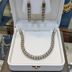 Stone Silver Chain Necklace